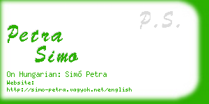 petra simo business card