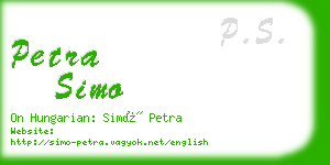 petra simo business card
